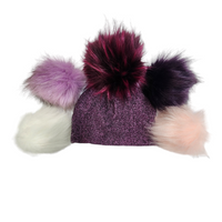 Tuque mauve terre, *pompons vendus séparément*