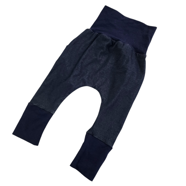 Jeans jogger marine sans poche aux fesse