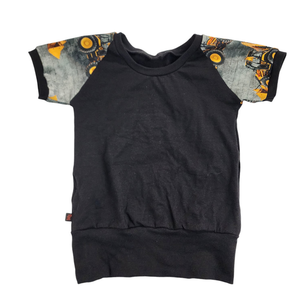 T-shirt reglan tracteur béton 6-9 ans